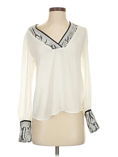 Pre-owned Express Long Sleeve Blouse In White