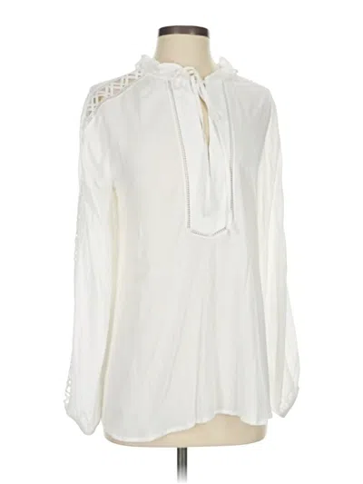 Pre-owned Express Long Sleeve Blouse In White