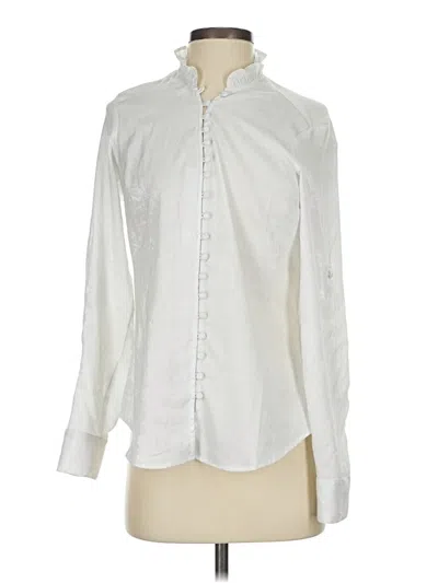 Pre-owned Express Long Sleeve Blouse In White