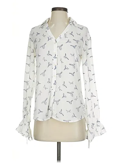 Pre-owned Express Long Sleeve Blouse In White