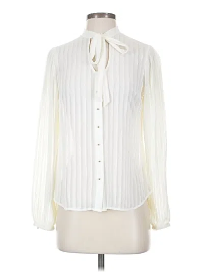 Pre-owned Express Long Sleeve Blouse In White