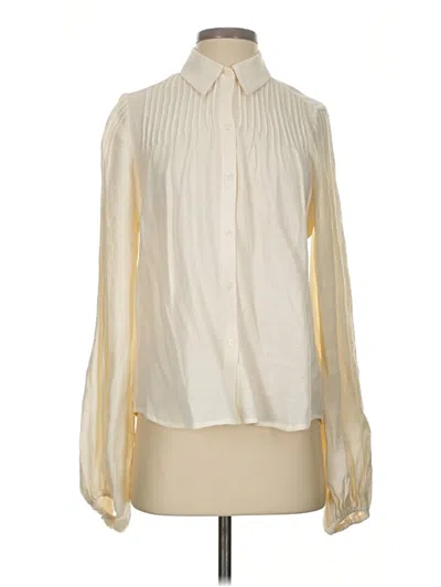 Pre-owned Express Long Sleeve Blouse In White