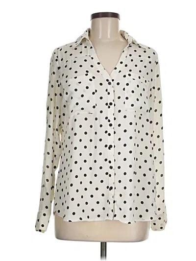 Pre-owned Express Long Sleeve Blouse In White