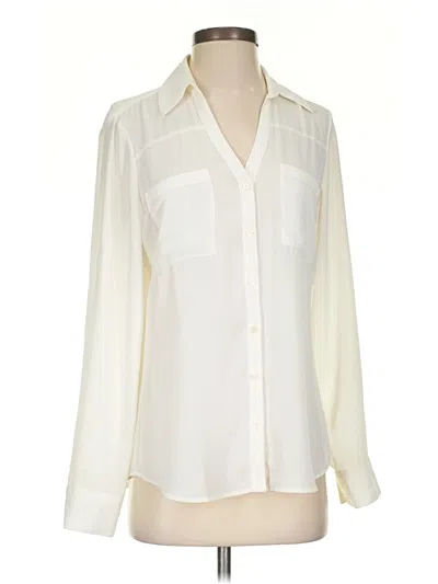Pre-owned Express Long Sleeve Blouse In White