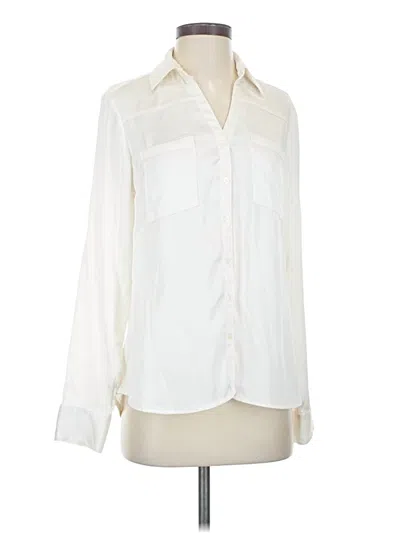 Pre-owned Express Long Sleeve Blouse In White