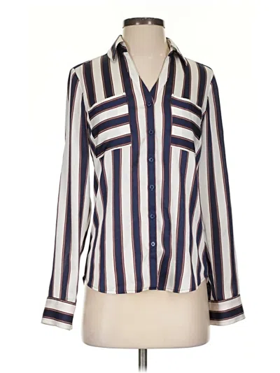 Pre-owned Express Long Sleeve Blouse In White