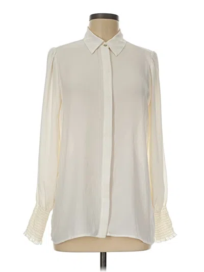 Pre-owned Express Long Sleeve Blouse In White