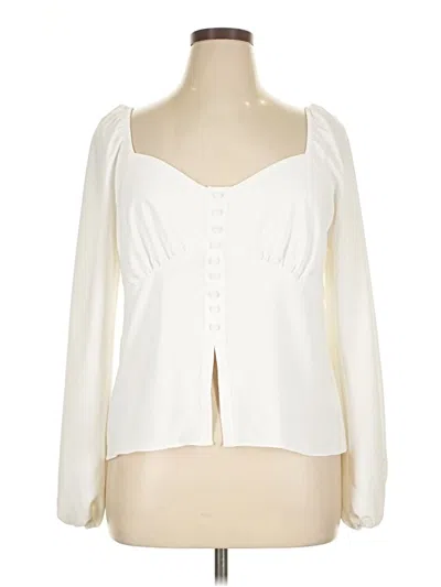 Pre-owned Express Long Sleeve Blouse In White