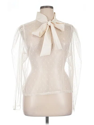 Pre-owned Express Long Sleeve Blouse In White