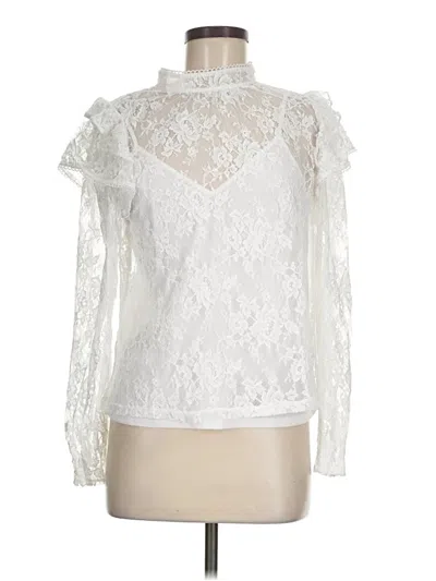Pre-owned Express Long Sleeve Blouse In White