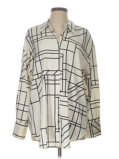 Pre-owned Express Long Sleeve Blouse In White