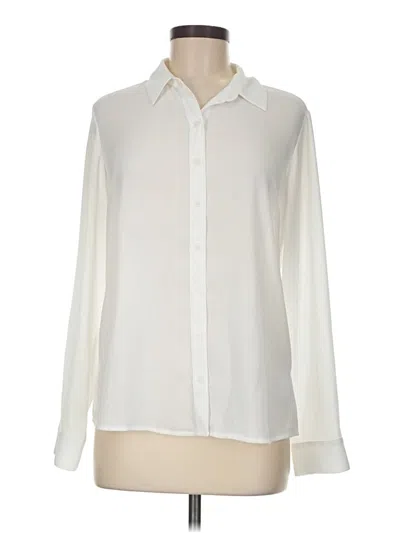 Pre-owned Express Long Sleeve Blouse In White