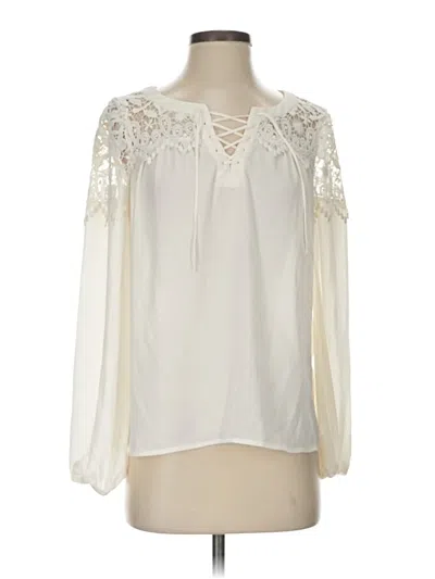 Pre-owned Express Long Sleeve Blouse In White