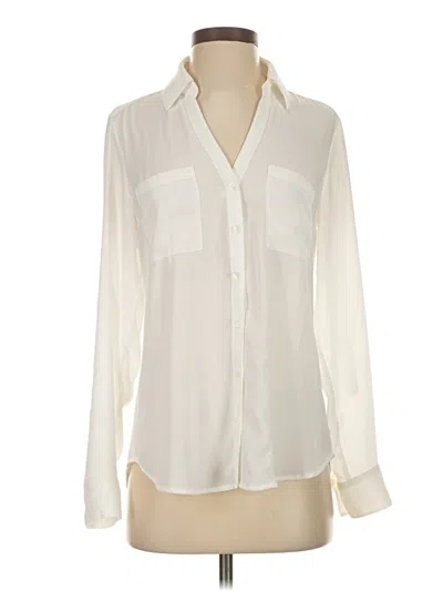 Pre-owned Express Long Sleeve Blouse In White
