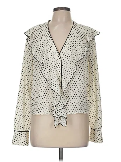 Pre-owned Express Long Sleeve Blouse In White