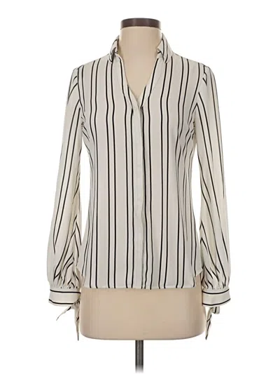 Pre-owned Express Long Sleeve Blouse In White