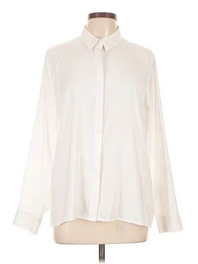 Pre-owned Express Long Sleeve Blouse In White