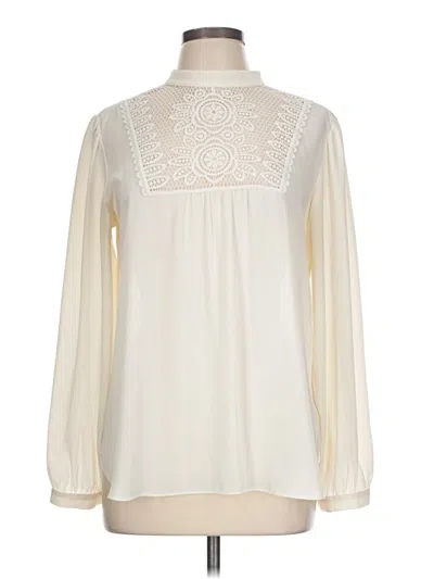 Pre-owned Express Long Sleeve Blouse In White