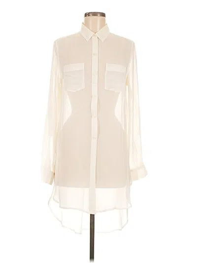 Pre-owned Express Long Sleeve Blouse In White