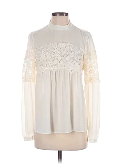 Pre-owned Express Long Sleeve Blouse In White