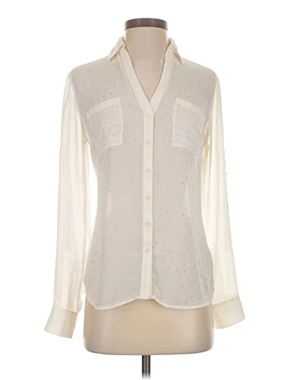 Pre-owned Express Long Sleeve Blouse In White