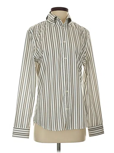 Pre-owned Express Long Sleeve Blouse In White