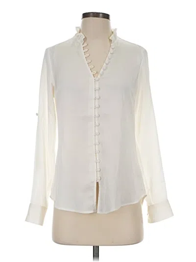Pre-owned Express Long Sleeve Blouse In White