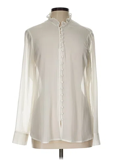 Pre-owned Express Long Sleeve Blouse In White