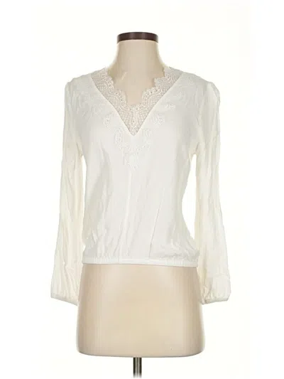 Pre-owned Express Long Sleeve Blouse In White