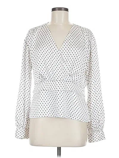 Pre-owned Express Long Sleeve Blouse In White