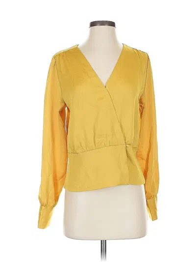 Pre-owned Express Long Sleeve Blouse In Yellow