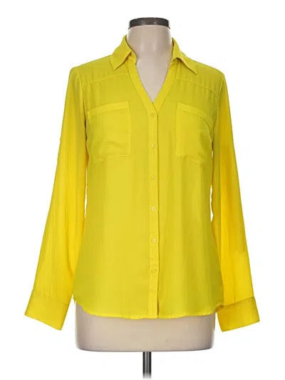 Pre-owned Express Long Sleeve Blouse In Yellow