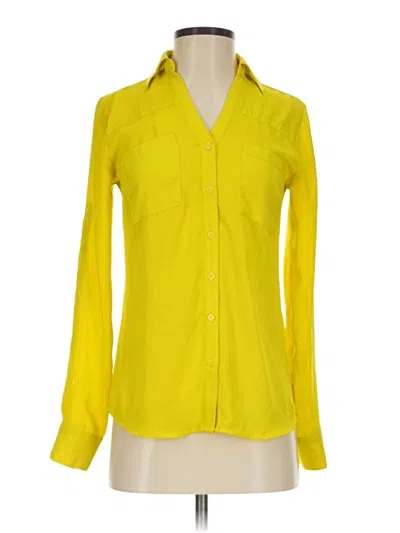 Pre-owned Express Long Sleeve Blouse In Yellow