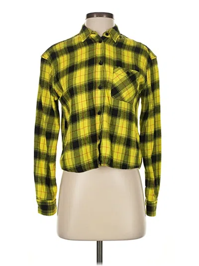 Pre-owned Express Long Sleeve Blouse In Yellow