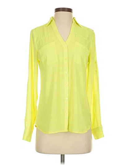 Pre-owned Express Long Sleeve Blouse In Yellow