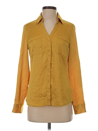 Pre-owned Express Long Sleeve Blouse In Yellow