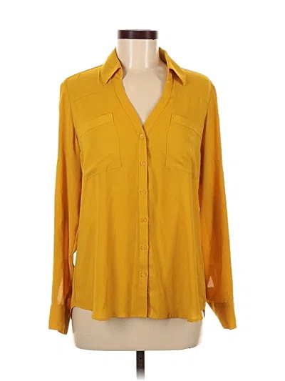 Pre-owned Express Long Sleeve Blouse In Yellow