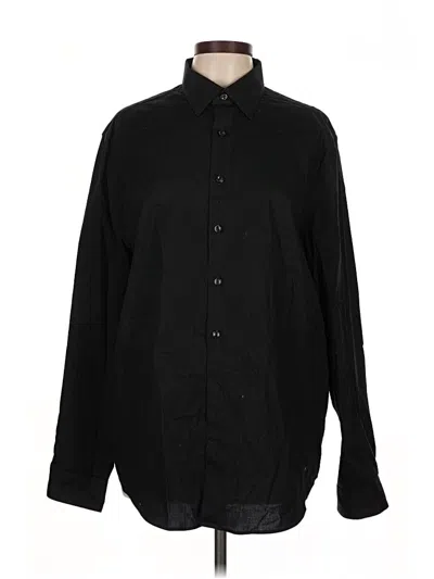 Pre-owned Express Long Sleeve Button Down Shirt In Black