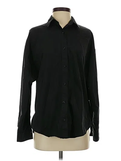 Pre-owned Express Long Sleeve Button Down Shirt In Black