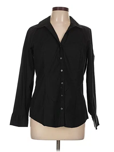 Pre-owned Express Long Sleeve Button Down Shirt In Black