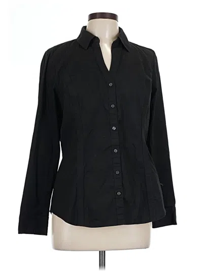 Pre-owned Express Long Sleeve Button Down Shirt In Black