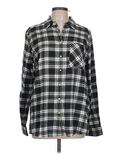 Pre-owned Express Long Sleeve Button Down Shirt In Black