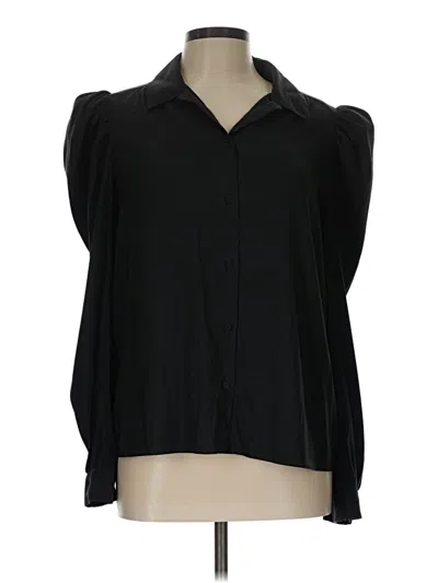 Pre-owned Express Long Sleeve Button Down Shirt In Black