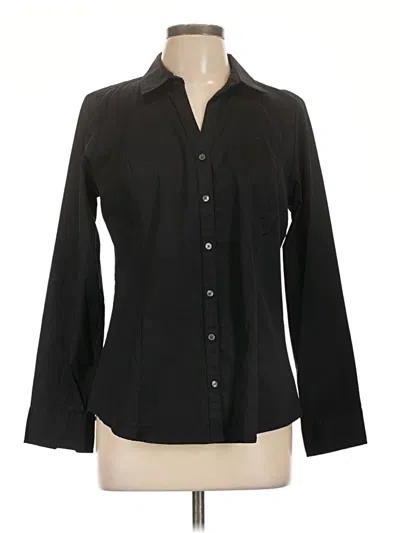 Pre-owned Express Long Sleeve Button Down Shirt In Black