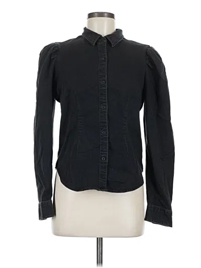 Pre-owned Express Long Sleeve Button Down Shirt In Black