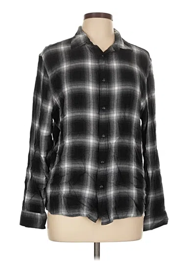 Pre-owned Express Long Sleeve Button Down Shirt In Black