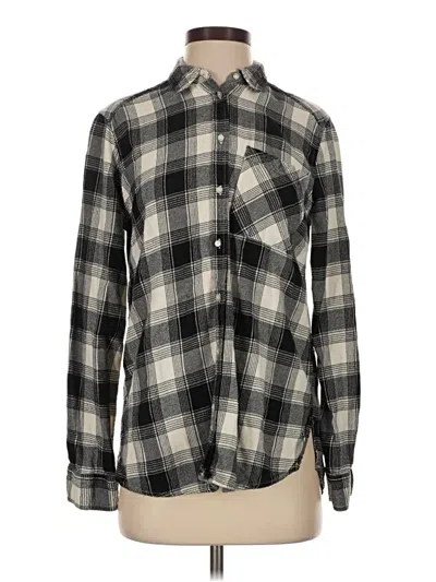 Pre-owned Express Long Sleeve Button Down Shirt In Black