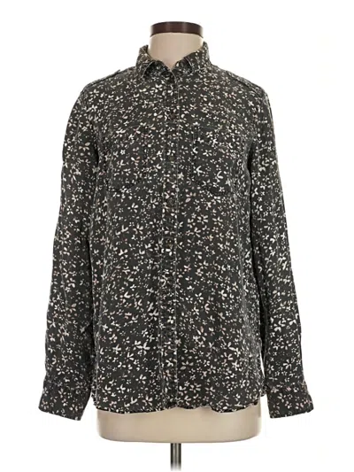 Pre-owned Express Long Sleeve Button Down Shirt In Black