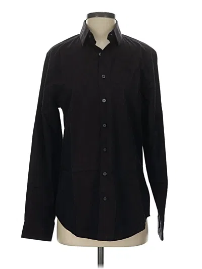 Pre-owned Express Long Sleeve Button Down Shirt In Black