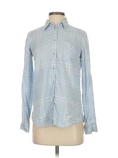 Pre-owned Express Long Sleeve Button Down Shirt In Blue